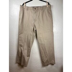 IZOD Saltwater Chinos Mens 38x30 Tan Straight Leg Pants Golf Preppy Stretch